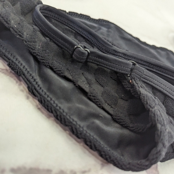 Good American Swim Bottom Women 1 Small Black Jacquard Adjustable Bikini - Picture 11 of 11